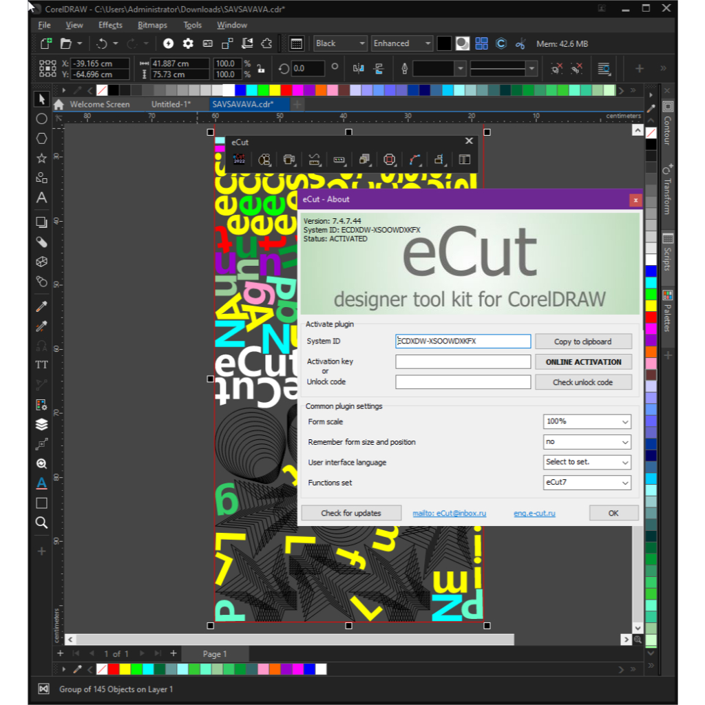 Jual Plugin eCut CorelDraw Nesting | Automasi CorelDraw eCut 7.4 Plugin ...