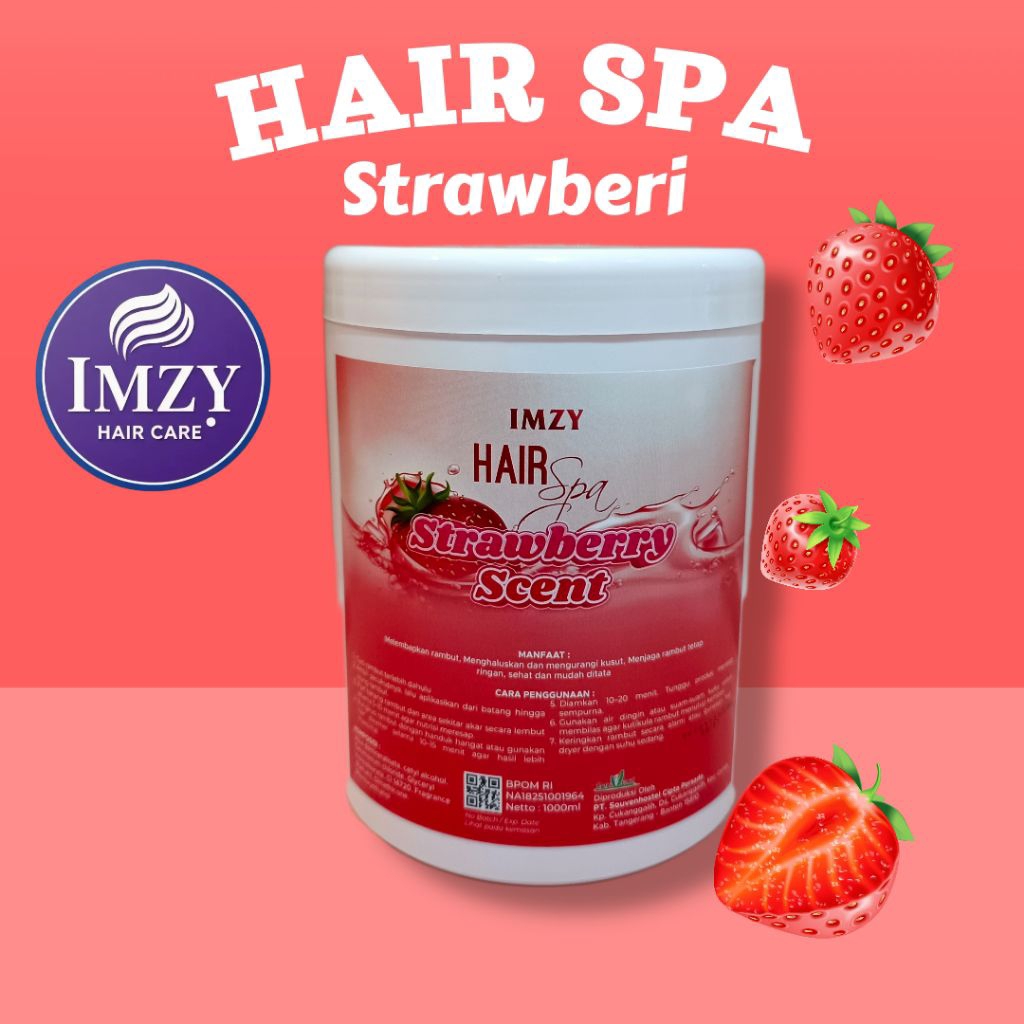 Jual Hair Spa Strawberry 1kg Imzy Menghaluskan Menutrisi Rambut BPOM ...