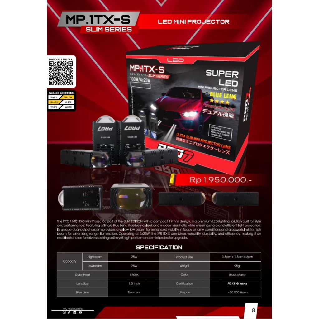 Jual MINI PROJIE | MINI LASSER PRO7 MP.1TX-S SLIMP EDITION ( 1 MATA ...