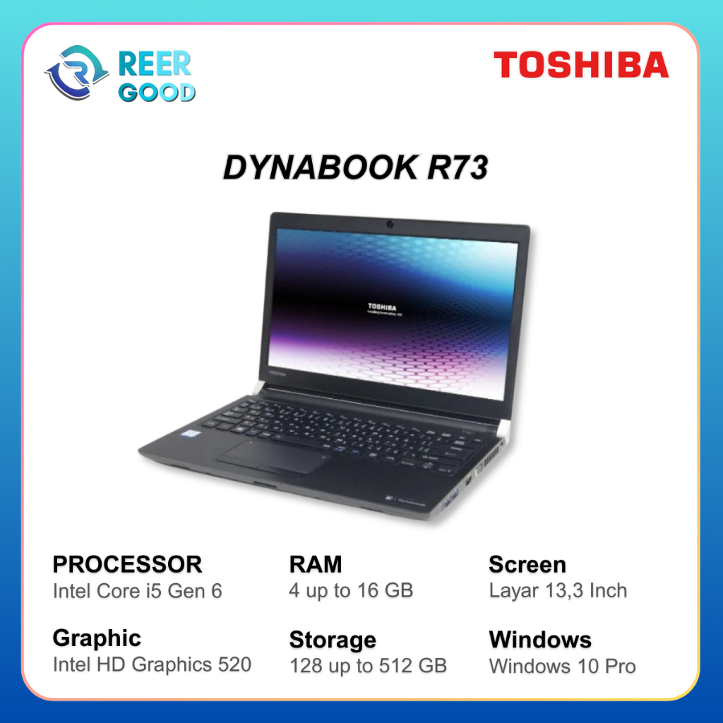 Jual Laptop Toshiba Dynabook R73 I3 GEN 7 SECOND BERKUALITAS