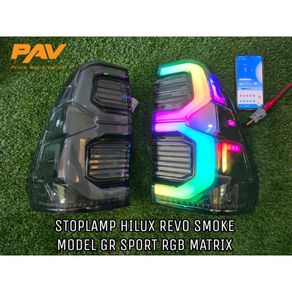 Jual STOPLAMP HILUX REVO SMOKE MODEL GR SPORT RGB MATRIX | Shopee Indonesia