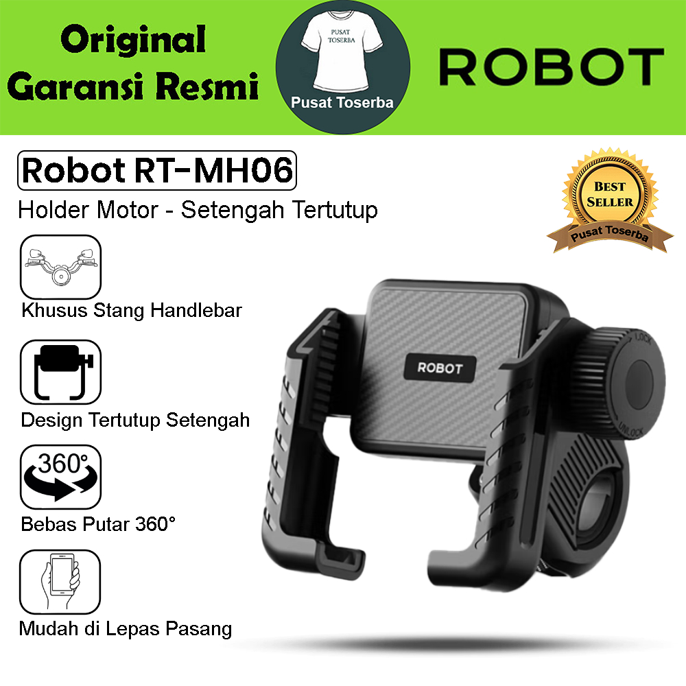Jual Holder Motor Robot RT-MH06 Stang Handlebar Design Setengah ...