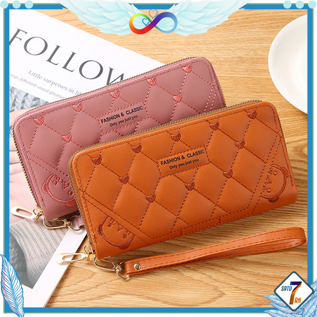 Jual Dompet Resleting Panjang Wanita Korean Style Dompet Uang Hp Zipper ...