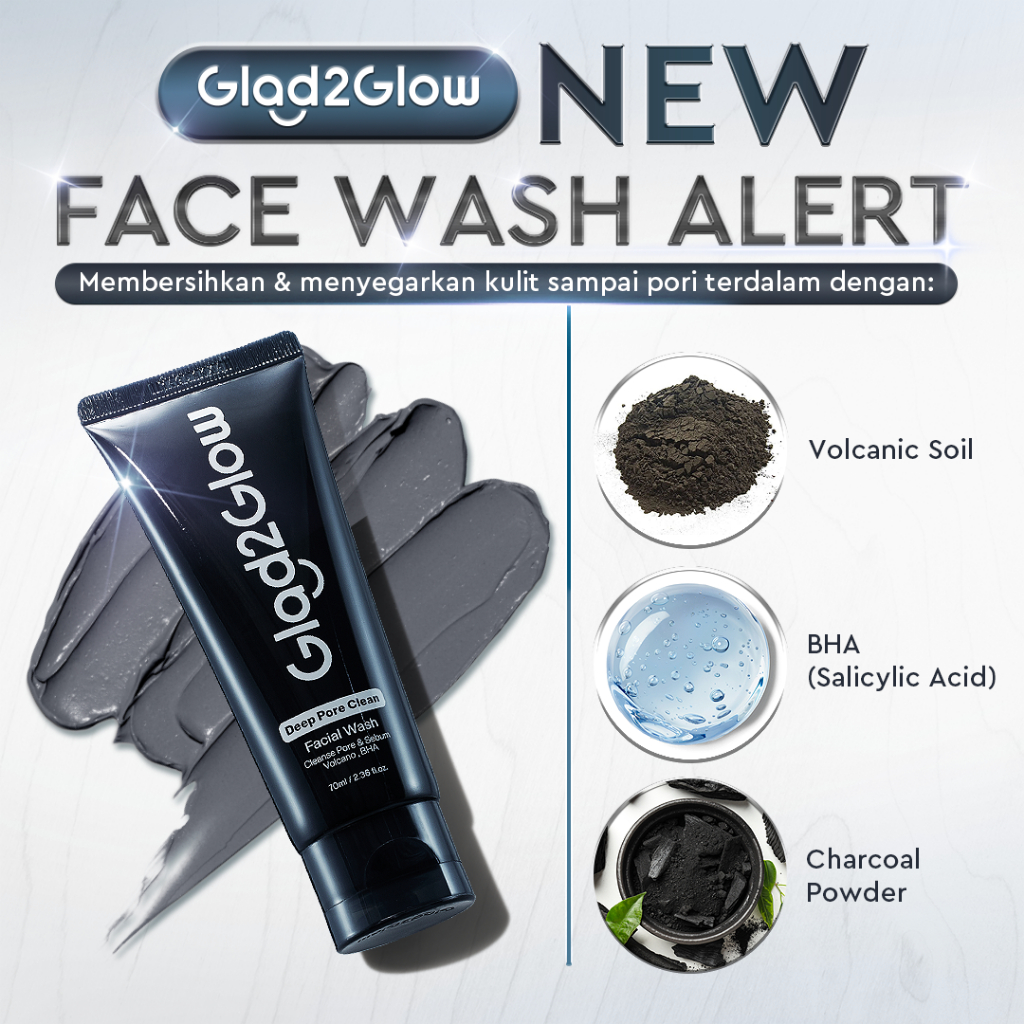 Jual [100%ORI]Glad2glow Volcanic Ash + BHA Deep Pore Clean Facial ...