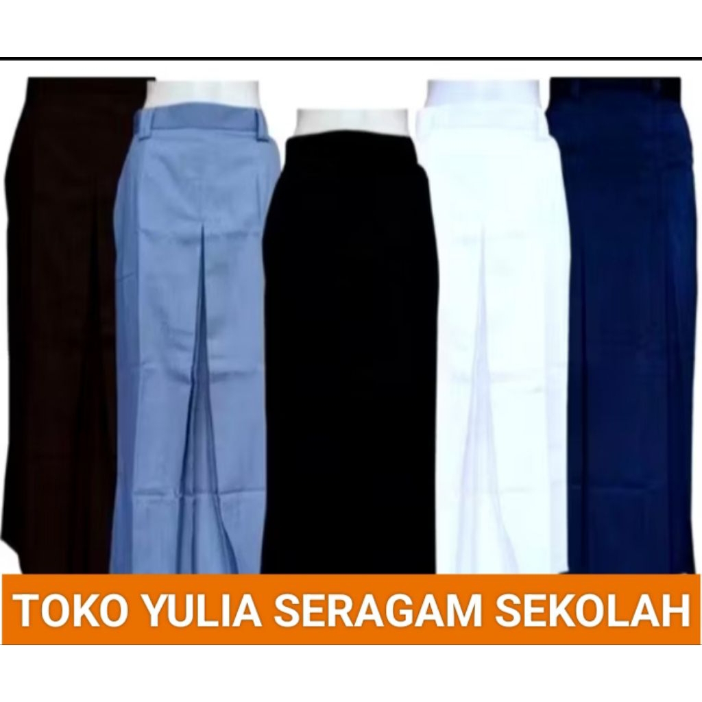 Jual SERAGAM SEKOLAH - MERK YULIA - ROK SPAN PANJANG MODEL PLOI SATU ...