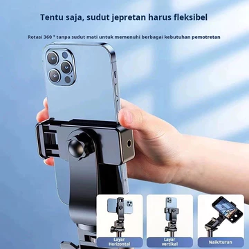 Tripod 2.1 Meter Besi Premium – Stand Holder HP Kamera Ringlight Live Streaming Hodler Handphone