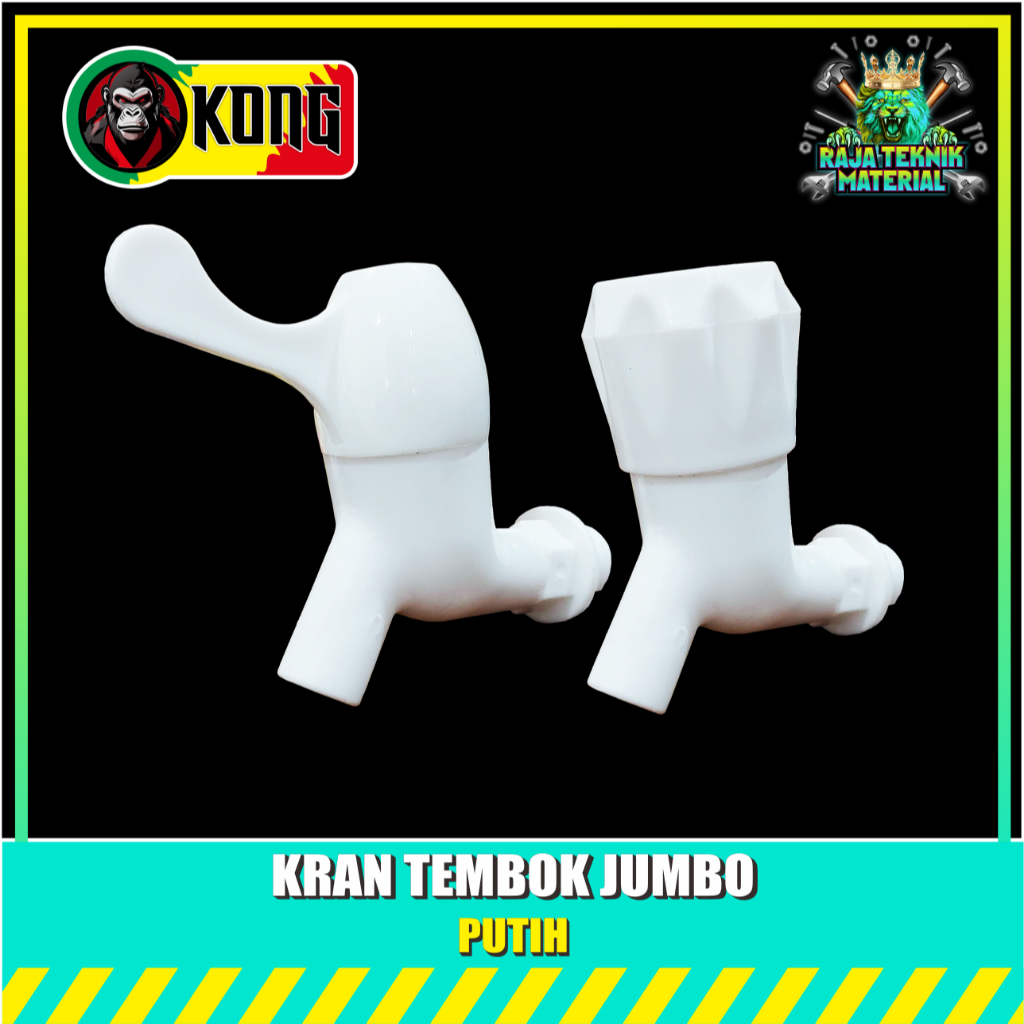 Jual KONG Kran Air Jumbo PVC Putih Tembok – Keran Plastik Tembok ...