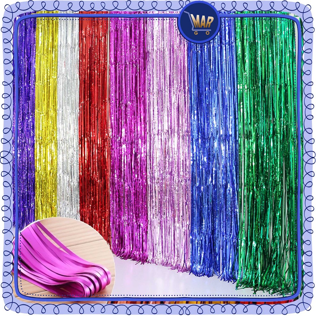 Jual Tirai Rumbai Dekorasi Pesta Ulang Tahun Foil Backdrop Background ...