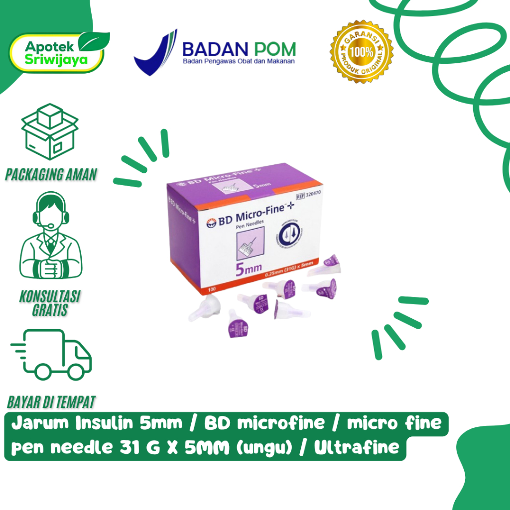 Jual Jarum Insulin 5mm / BD microfine / micro fine pen needle 31 G X ...