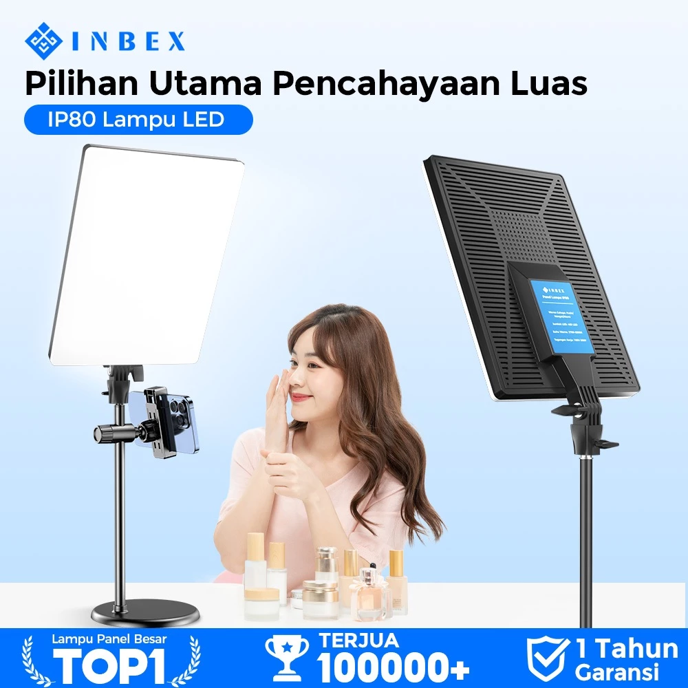 INBEX IP80 80W Lampu Panel Studio Lighting Live Streaming