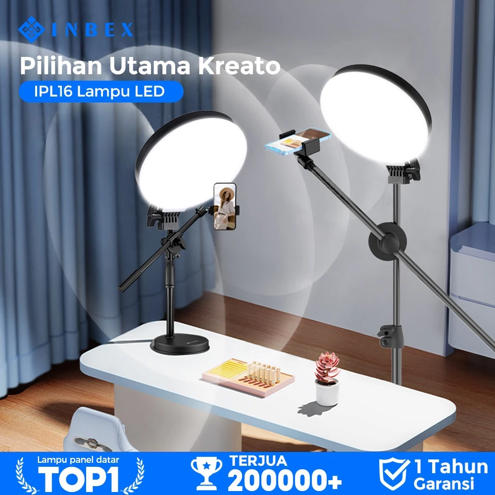 INBEX IPL16 IPL26 26CM Lampu Panel Ring Light konten kreator