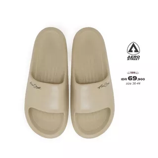 Aerostreet 36-44 Ceilo Krem - Sandal Sendal Selop Slip On Casual Pria Wanita Aero Street 21ABA0