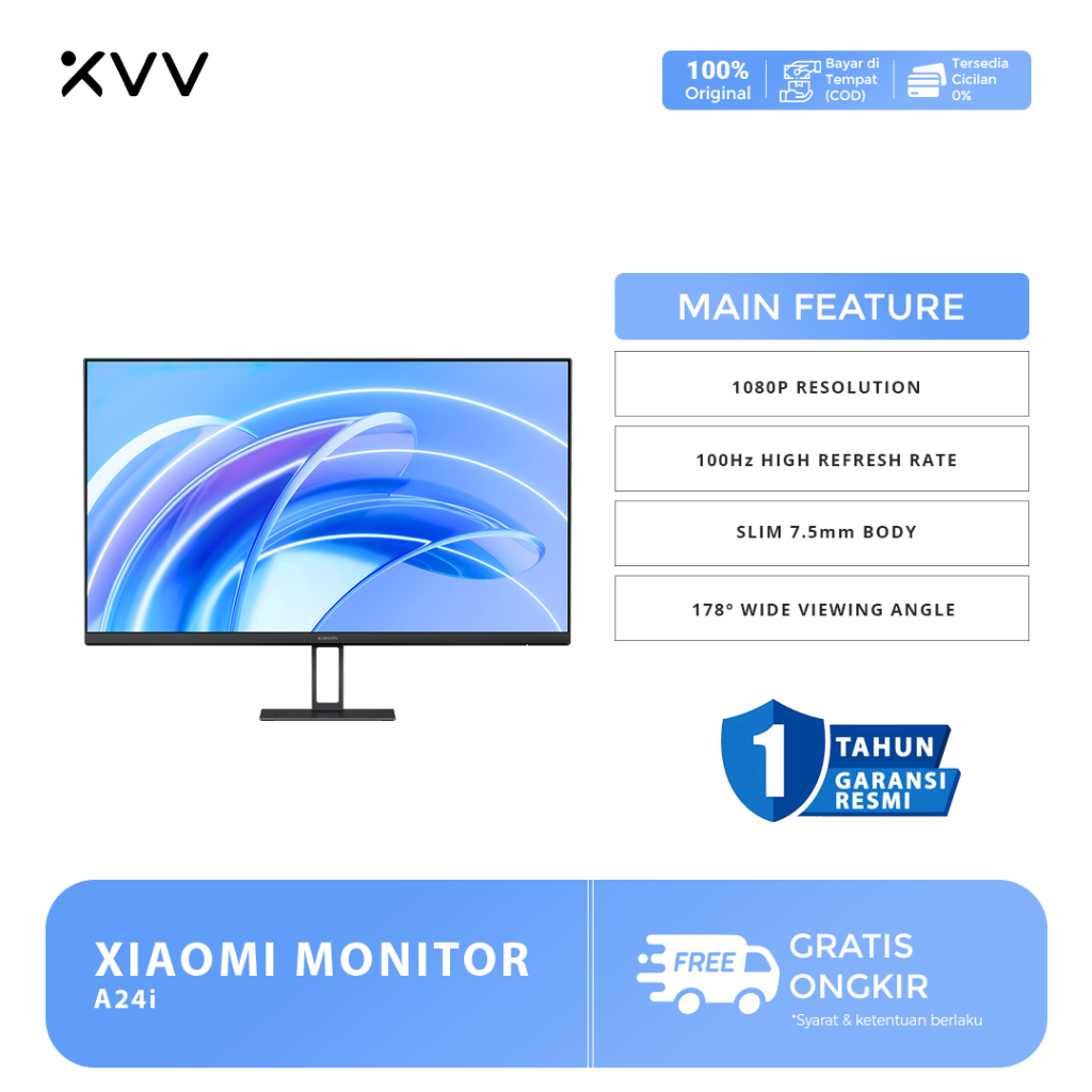 Jual Monitor LED XIAOMI 24 Inch MI A24i FHD IPS 100Hz 99% sRGB | Shopee ...
