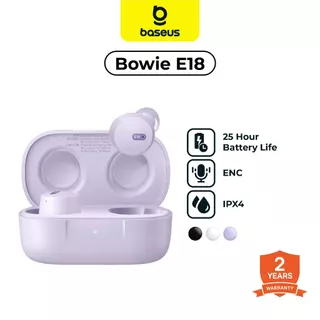 BASEUS TWS Bowie E18 True Wireless Earphone TWS 25H-Listening IPX4 ENC | Earbuds Headset Bluetooth IPX4 Stereo - Garansi 2 Tahun