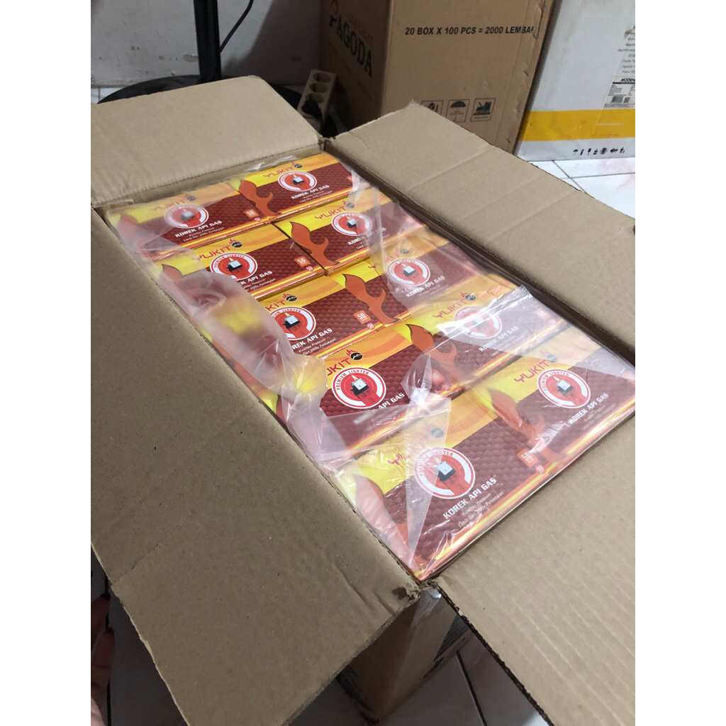 Jual PAKET 1 KARTON - Korek Api Gas YUKITO 1 Dus isi 20 Box - Korek ...