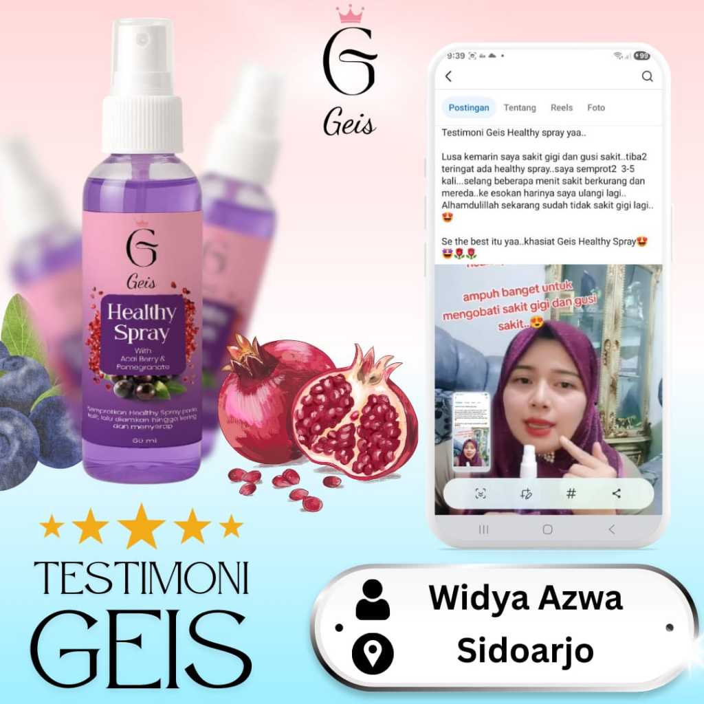 Jual Geis Healthy Spray Dengan Acai Berry & Pomegranate | Shopee Indonesia