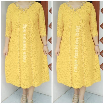 Dress Buka Tutup Sabiyan Full Brokat Xl Xxl Lapis Furing Tangan 7 8