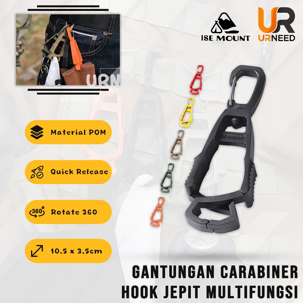 ISE MOUNT Gantungan Carabiner Hook Jepit Sarung Tangan Gantung Barang Camping Outdoor