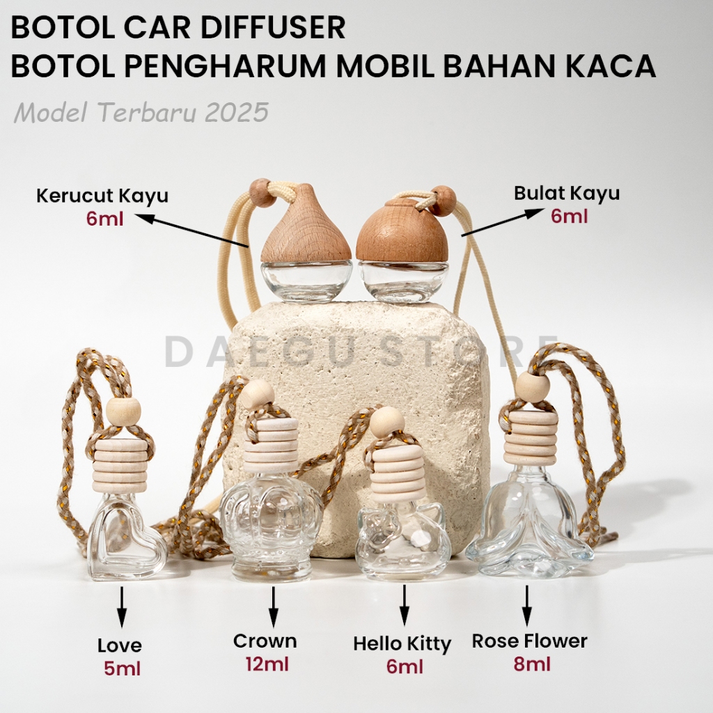 Jual Botol Parfum Mobil Gantung Kaca / Car Diffuser Model Terbaru 2025 ...