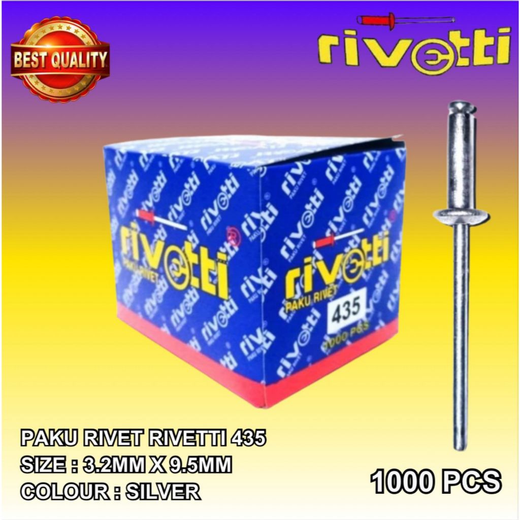 Jual Paku Rivet Rivetti ukuran 435 (1kotak isi 1000pcs) | Shopee Indonesia