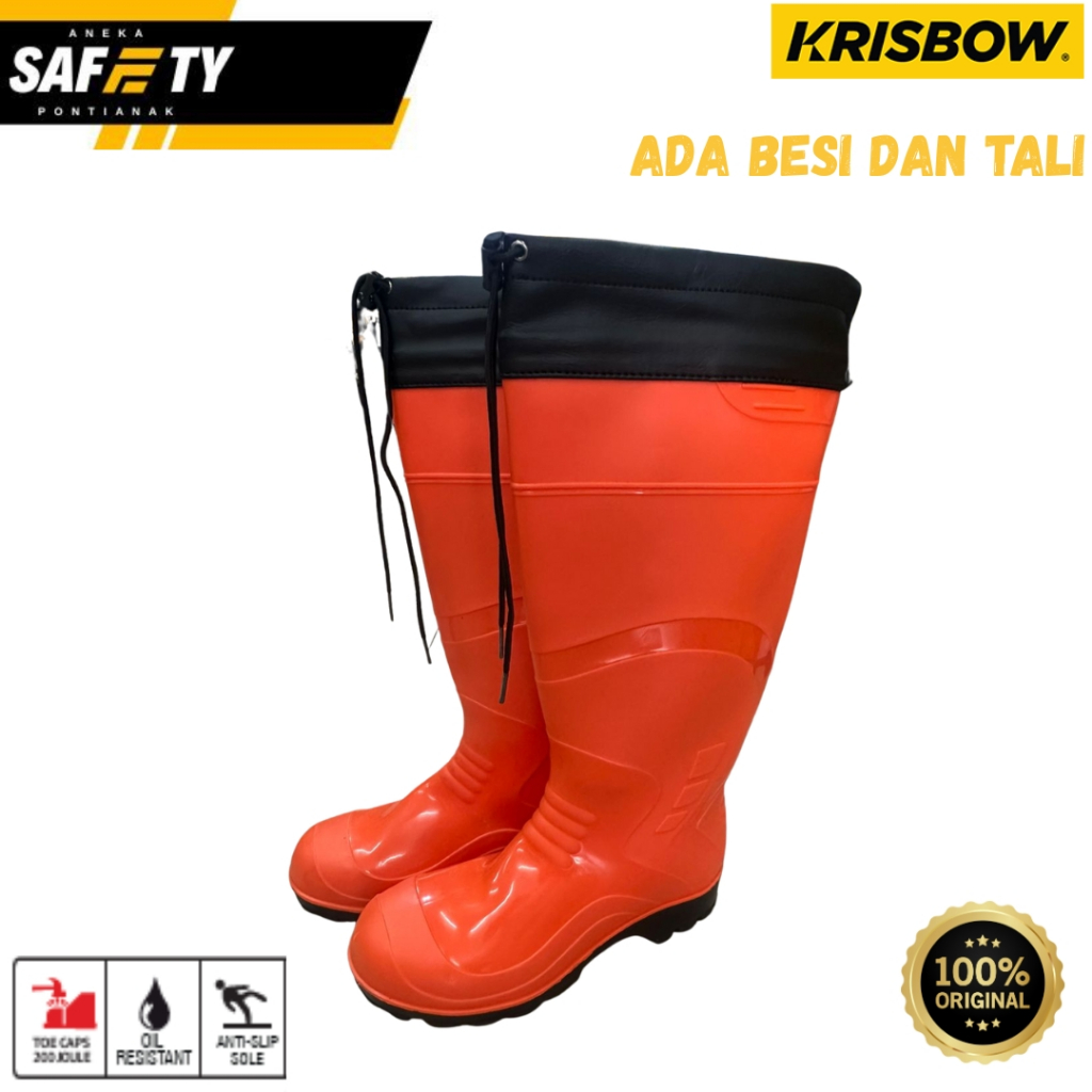 Jual Krisbow Safety Boots Orange W/Beam Port K3L/Sepatu Boots Dengan ...