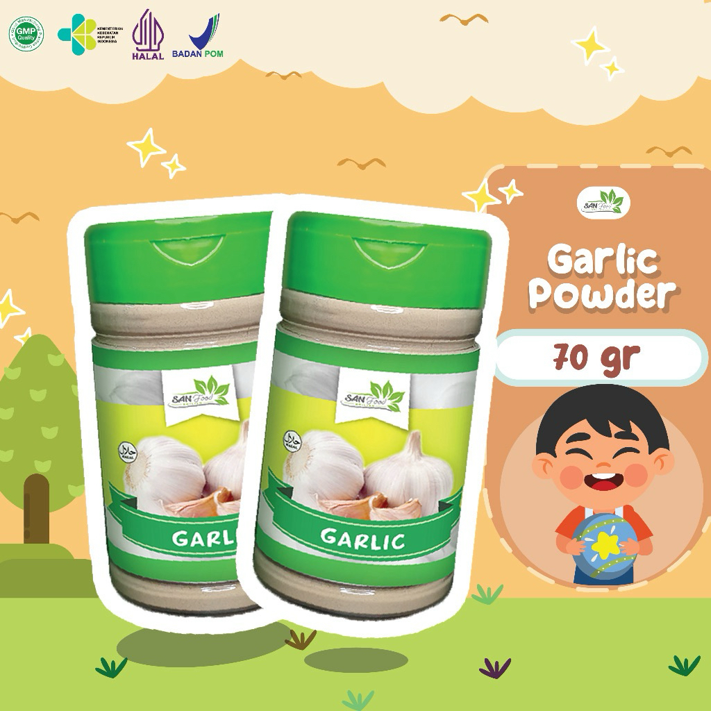 Jual SANFOOD Garlic Powder Bubuk Bawang Putih Asli Kemasan Botol 70gr ...