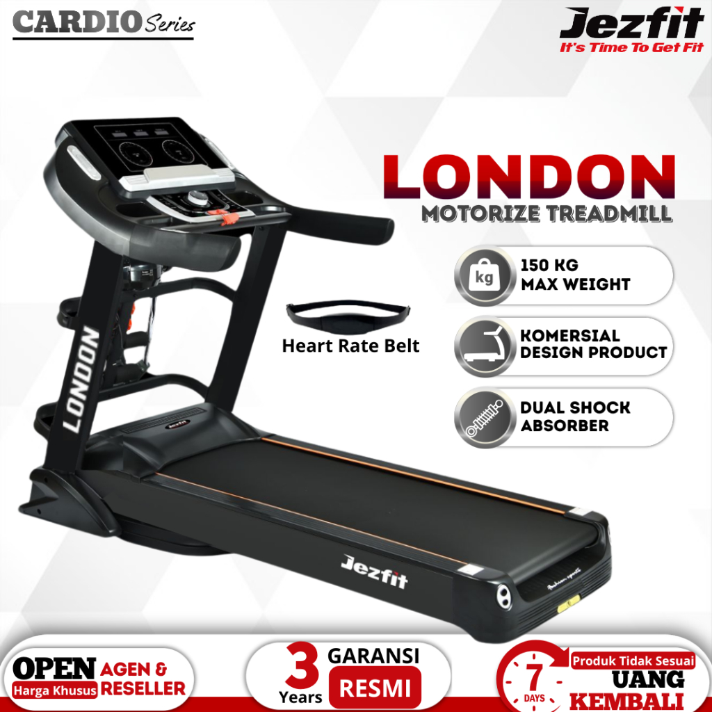 Jual Alat Fitness Treadmill Elektrik Jezfit London Treadmill