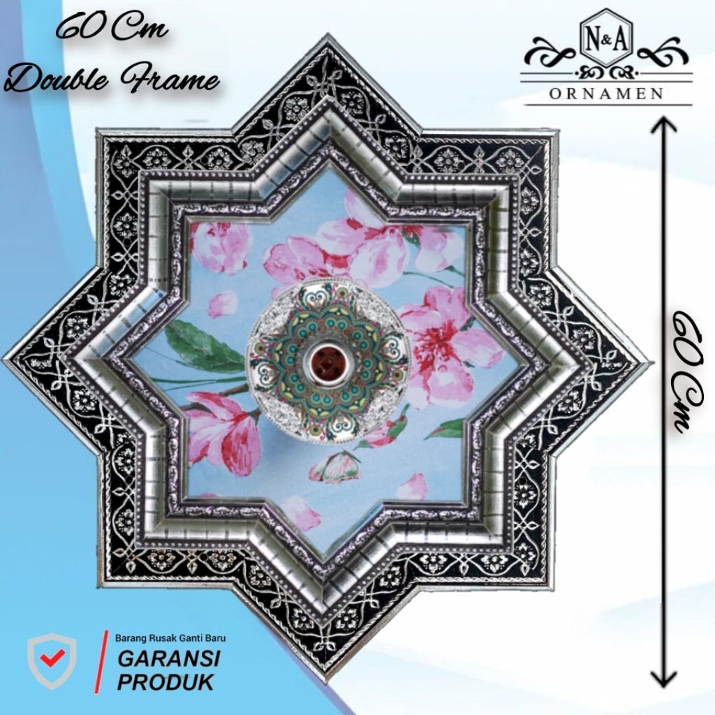 Jual Double Frame Ornamen Plafon 60x60 cm, Fitting Lampu, Ornamen ...