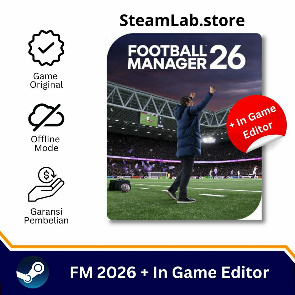 Jual Football Manager 2026 / FM26 + IGE - SteamLab | Shopee Indonesia