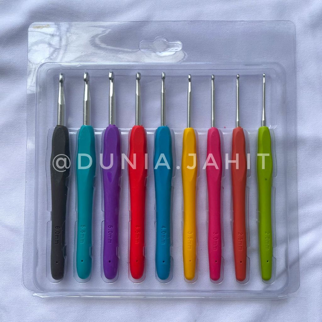 Jual Hakpen Rajut Gagang Karet 1 Set isi 9Pcs / Hakpen Jarum Rajut ...