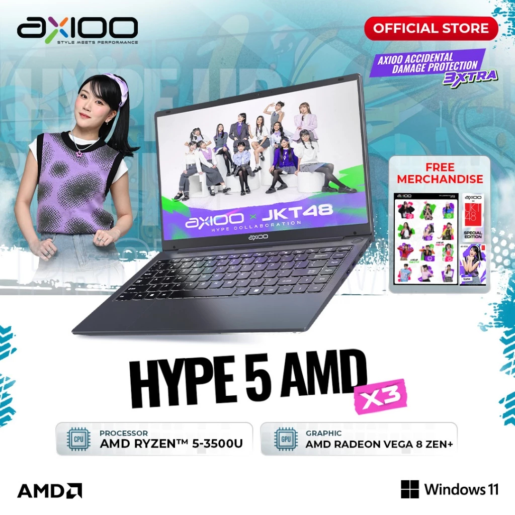 Jual Axioo HYPE 5 X3 AMD Ryzen 5 3500U 8GB 256GB 14