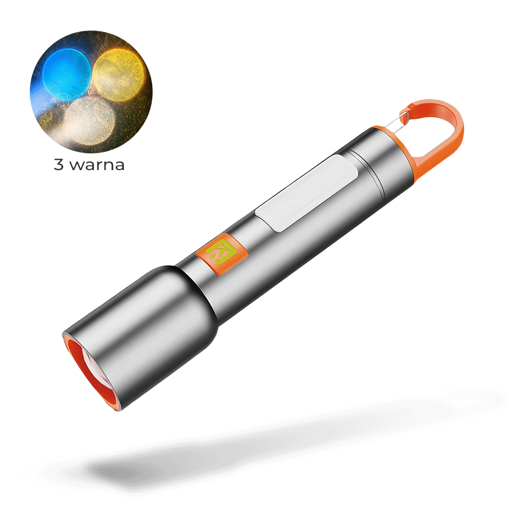 Jual Senter Gantung 3 LED Warna Waterproof 1500 Lumen Zoom in Zoom Out ...
