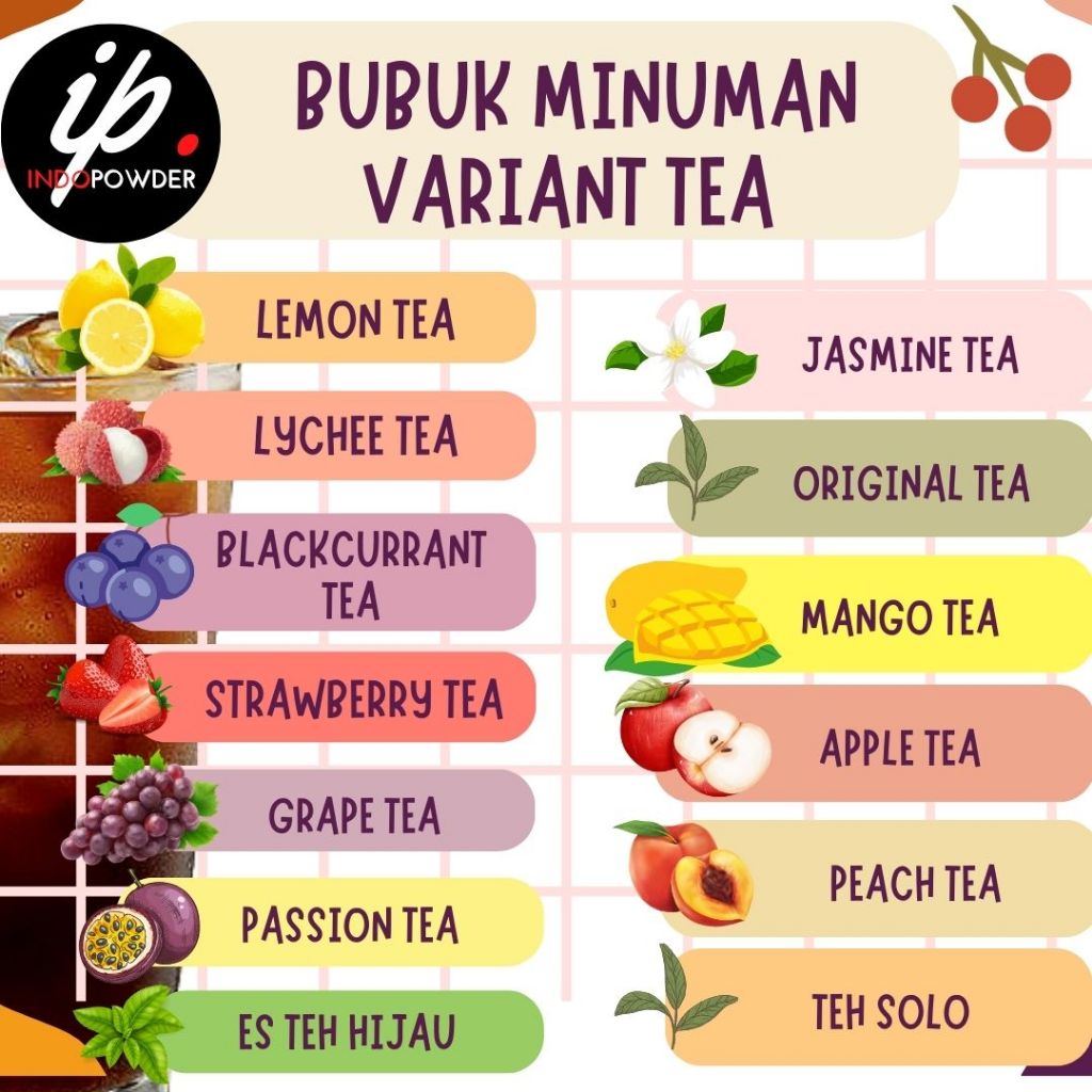 Jual Bubuk ES TEH Aneka Rasa 1Kg / Serbuk TEA untuk Cafe, Waralaba ...