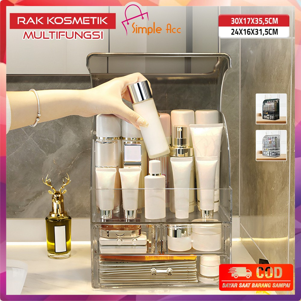 Jual DO-K132 Rak Kosmetik Dengan Laci Anti Debu Tempat Make Up Skincare ...