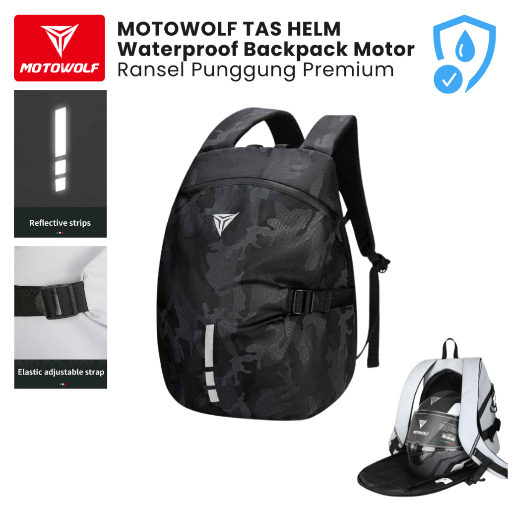 Jual Motowolf Tas Helm Waterproof Backpack Motor Ransel Punggung ...