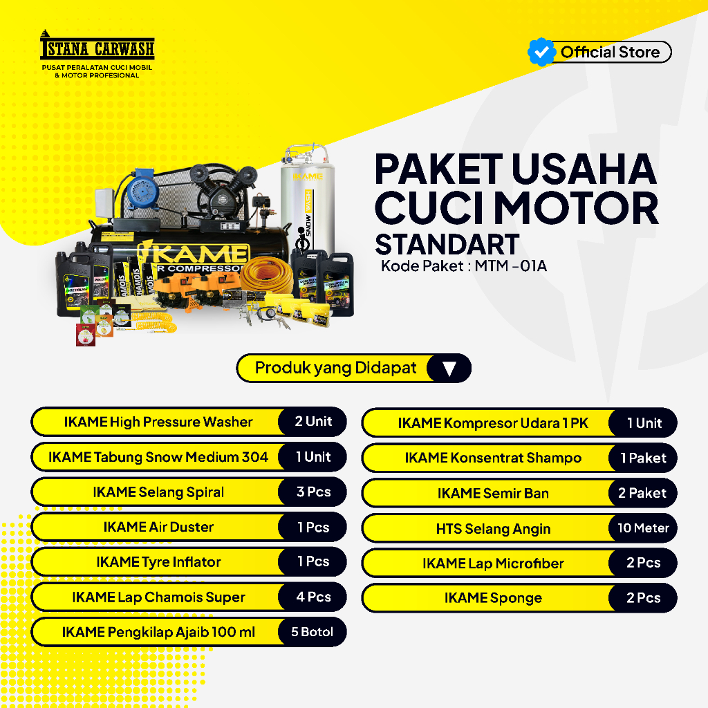 Paket Usaha Jasa Cuci Steam Motor Mobil Mesin Jet Cleaner Kompresor Tabung Salju Snow Wash