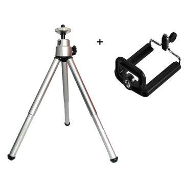 Aluminum Alloy Table Tripod Mini Tripod Metal With Handphone Holder Clip For HP Camera Tripod