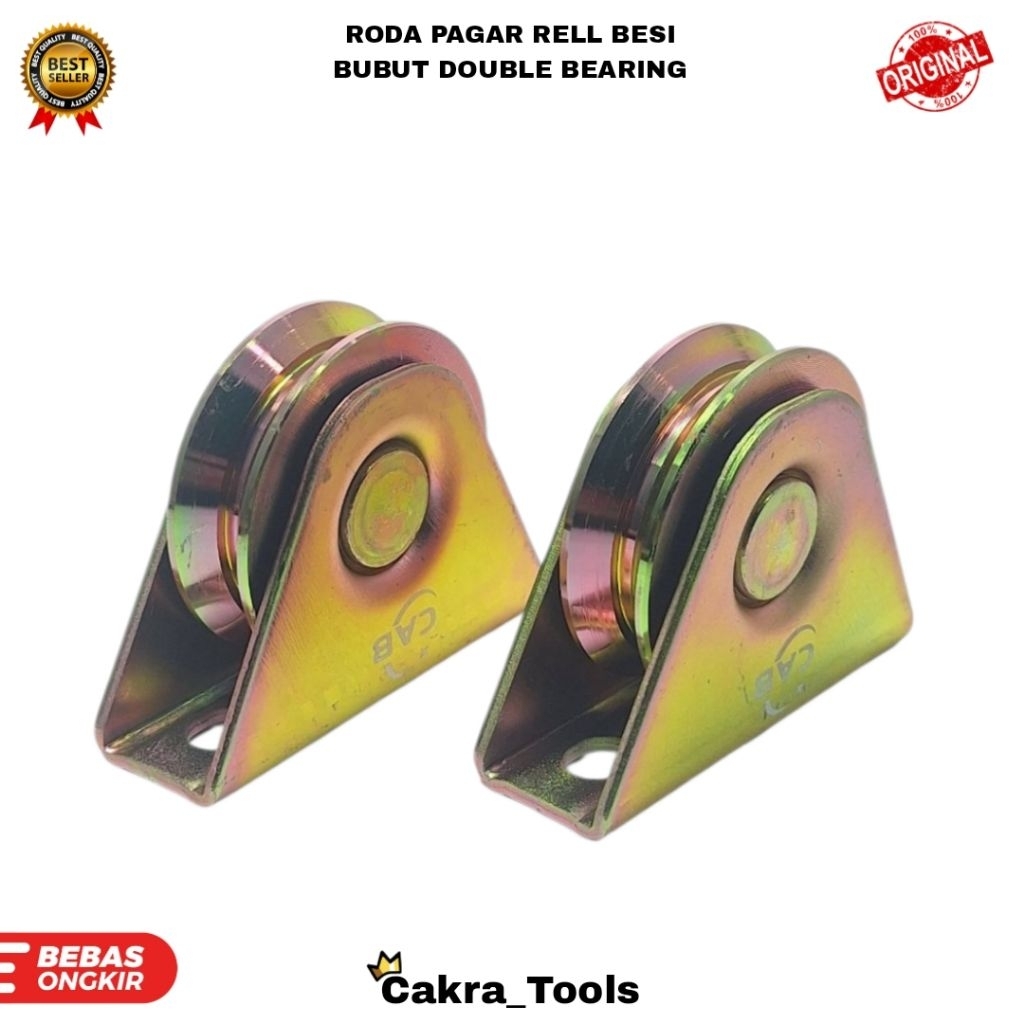 Jual RODA PAGAR RELL BESI BUBUT DOUBLE BEARING GALVANIZE SLIDING GATE ...