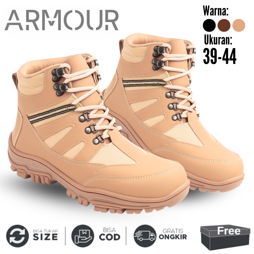 COD SEPATU SAFETY TACTICAL BOOTS ARMOUR ADVENTURE TRACKING HIKING GUNUNG