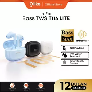 [Best Selling] OLIKE TWS T114 lite Wireless Earphone Bass Max Original Mini True Wireless Headset Bluetooth 6.0 Earbuds airbuds IPX4 WaterProof - Garansi 1 Tahun