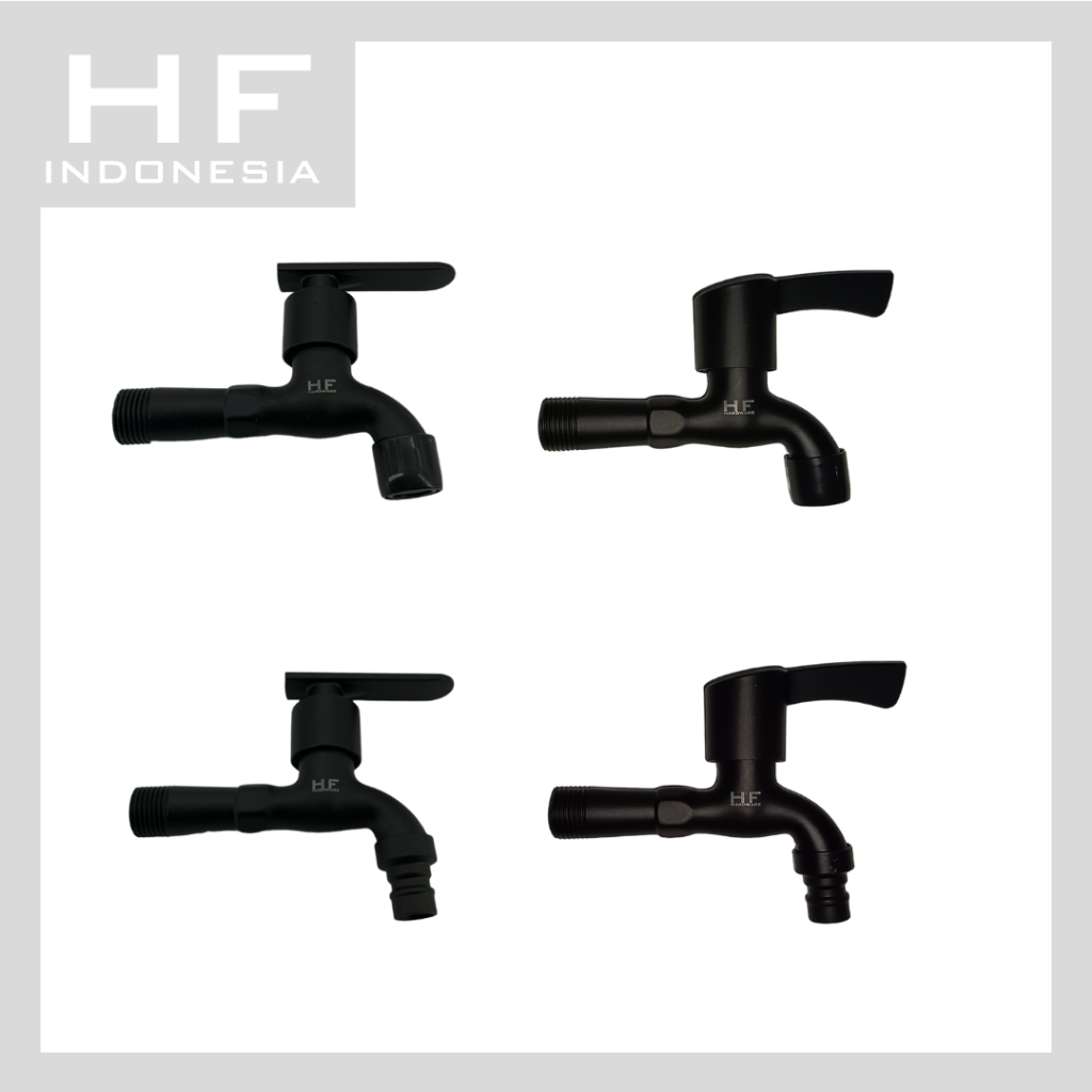 Jual HF Sanitary KRAN SINGLE Hitam / kran mesin cuci / kran cabang ...