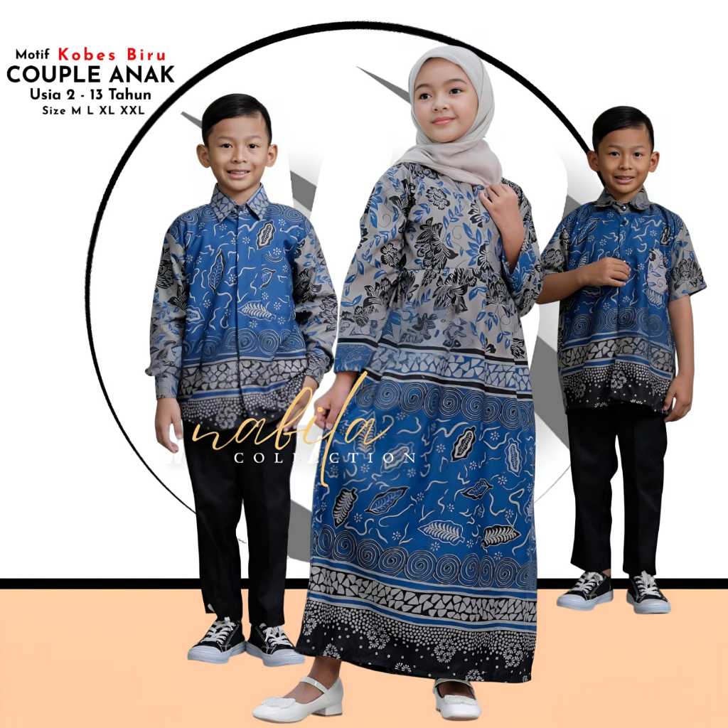 Jual Baju Batik Anak Laki Laki Dan Perempuan Lengan Panjang Couple
