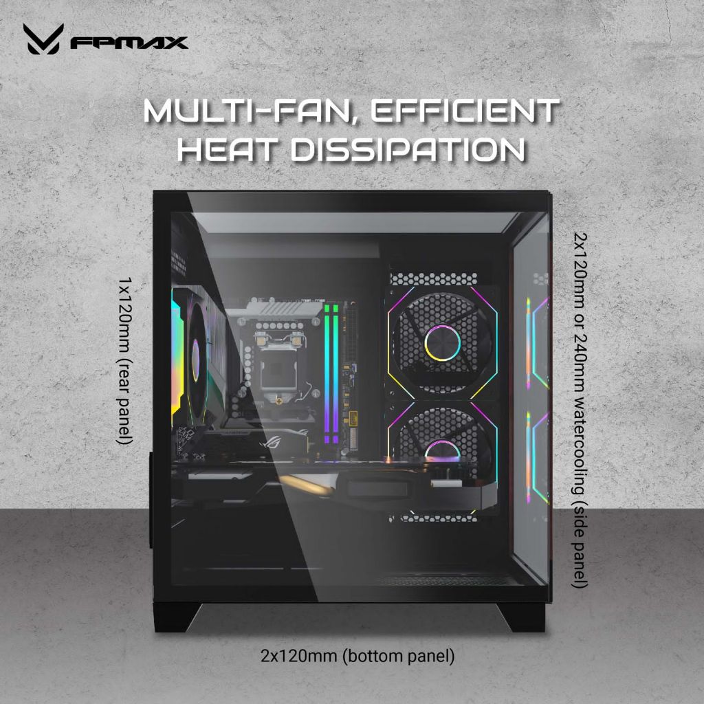 Jual Casing FPMAX Diamond Z9 Mini ART M-ATX Include 3 Fan ARGB Gaming ...