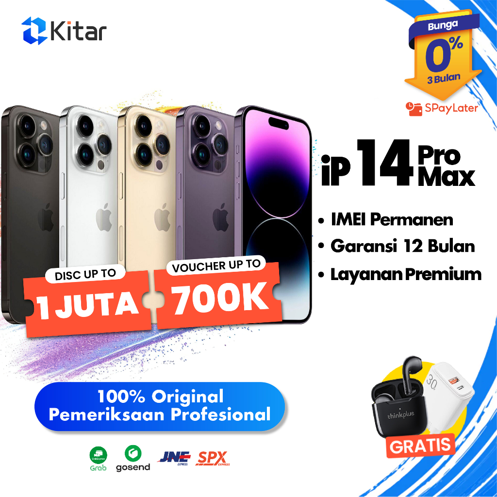 Jual iPhone 14 Pro Max ex iBox Beacukai IMEI Permanen Garansi 12