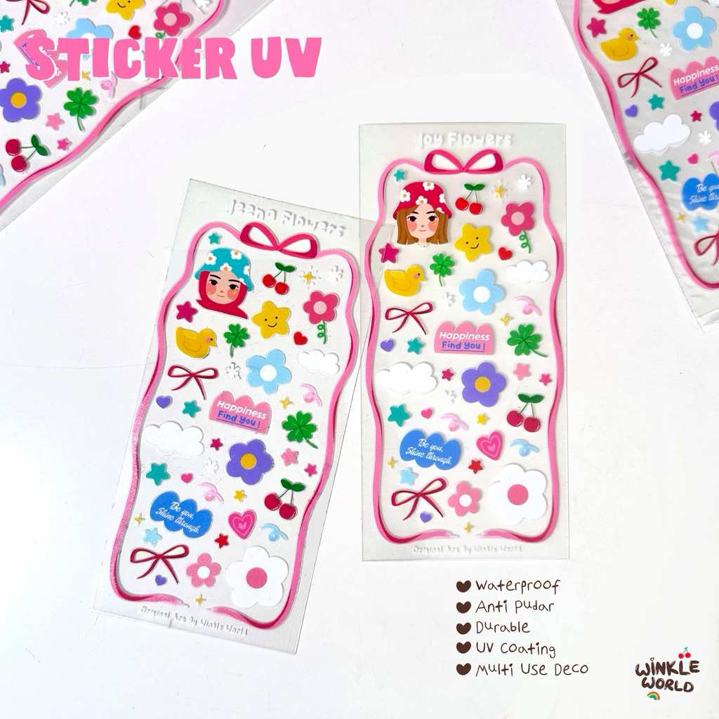Jual Sticker UV Transparant / Sticker Joy Flower / Sticker Jeena Flower ...