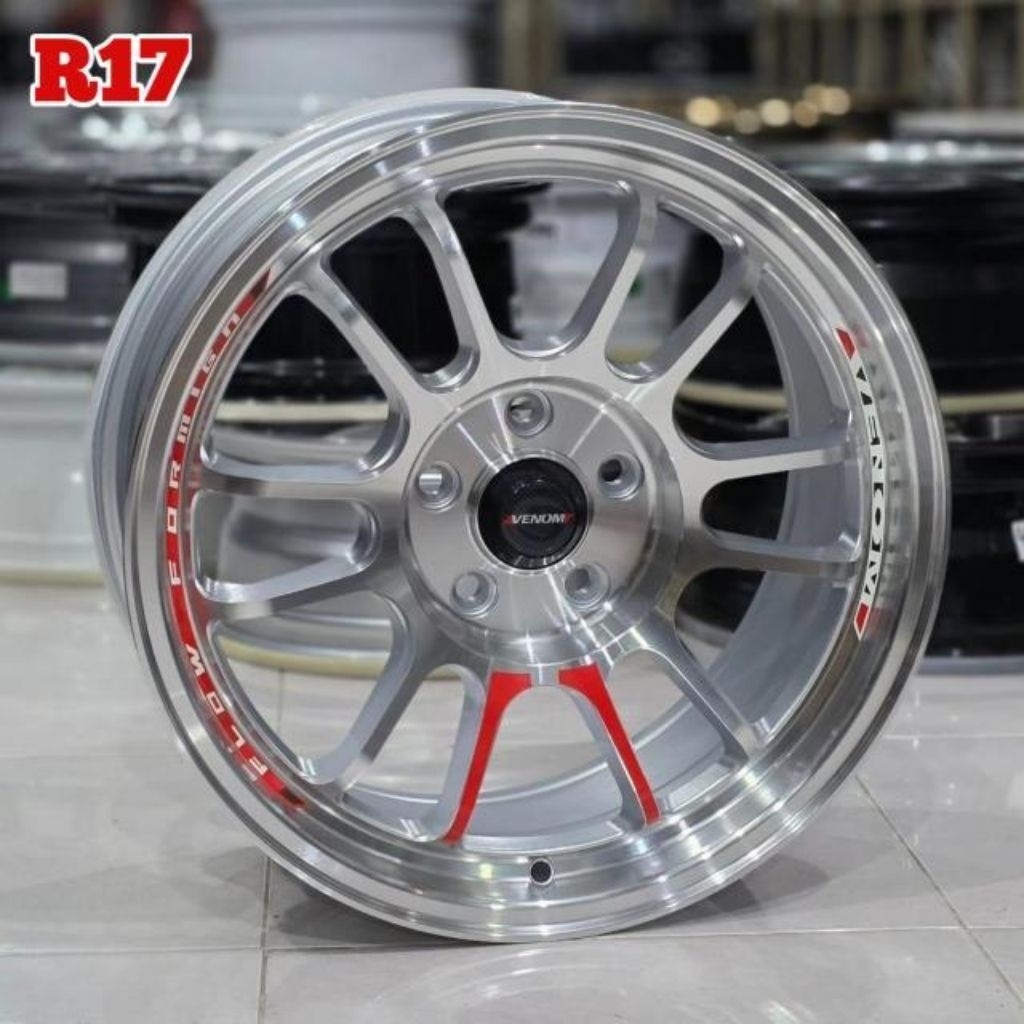 Jual velg mobil r17 lebar 8 VENOM 5 FLOW FORMING WARNA POLISH velg ring ...