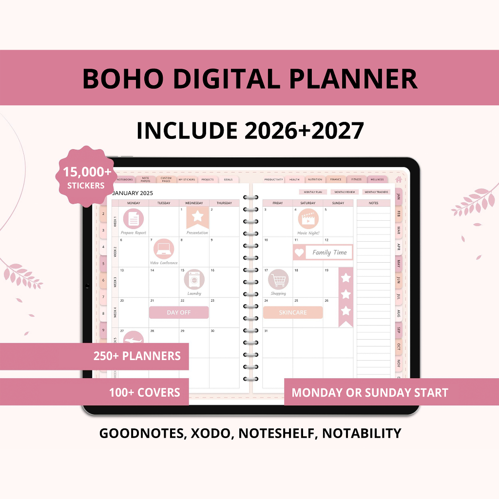 Jual Digital planner 2026-2027, Goodnotes planner, iPad planner ...