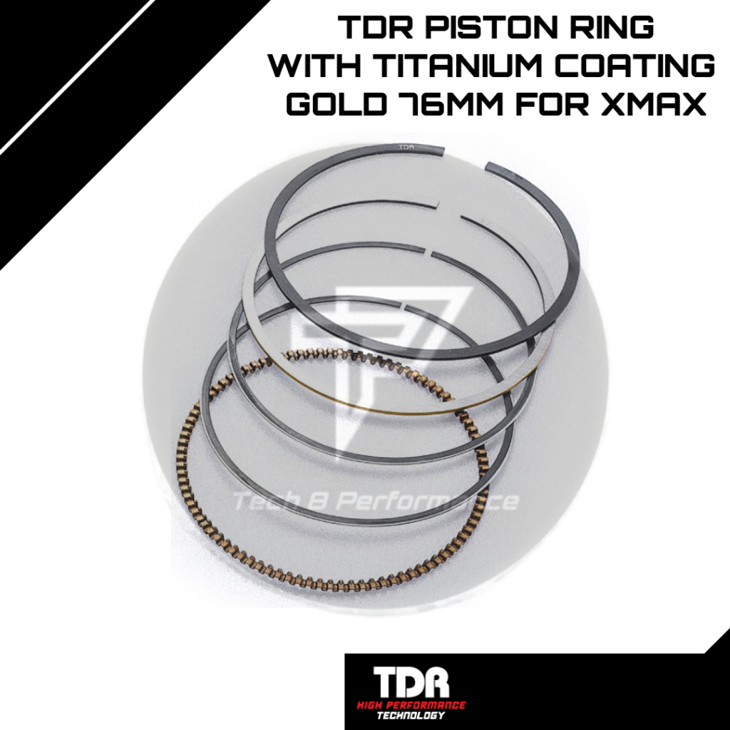Jual TDR Piston Ring With Titanium Coating Gold 76MM for XMAX | Shopee ...