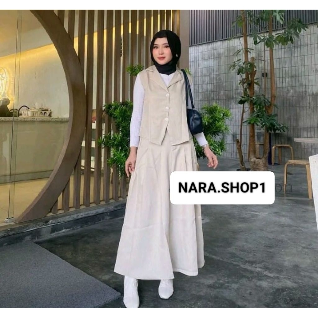 Jual Bella vest Set-Set blezer wanita-Setelan Rok Wanita Salur-Maxi ...