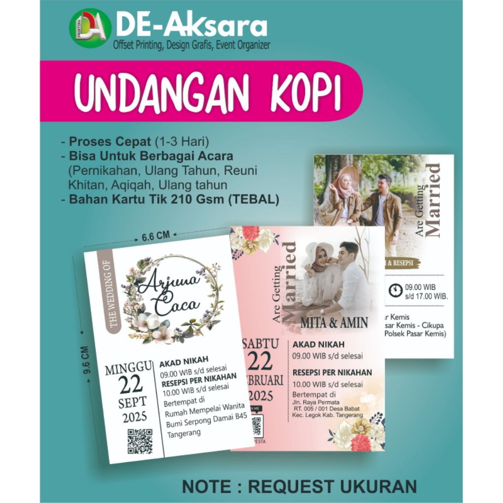 Jual Surat Undangan Kopi//Undangan Pernikahan//Undangan Mini//Undangan ...